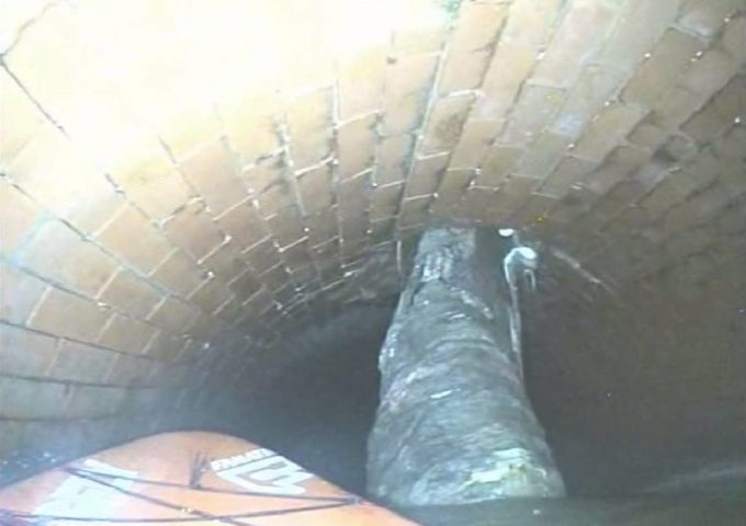 Photo of possible pile through sewer